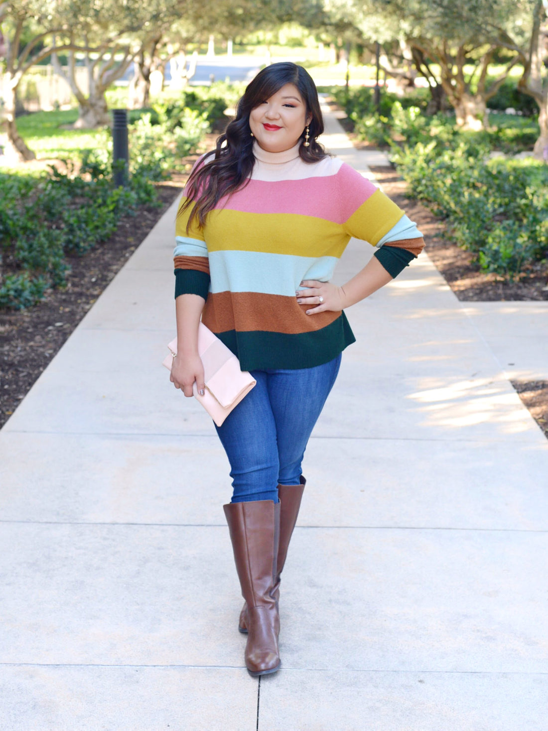 Halogen striped sweater best sale